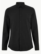 Marks & Spencer Slim Fit Oxford Shirt With Stretch Black