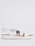 Marks & Spencer Leather Asymmetric Sandals White Mix