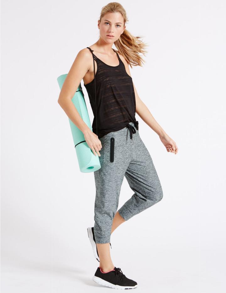 Marks & Spencer Supersoft Cropped Joggers Grey Mix
