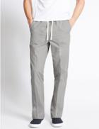 Marks & Spencer Regular Fit Pure Cotton Trousers Grey