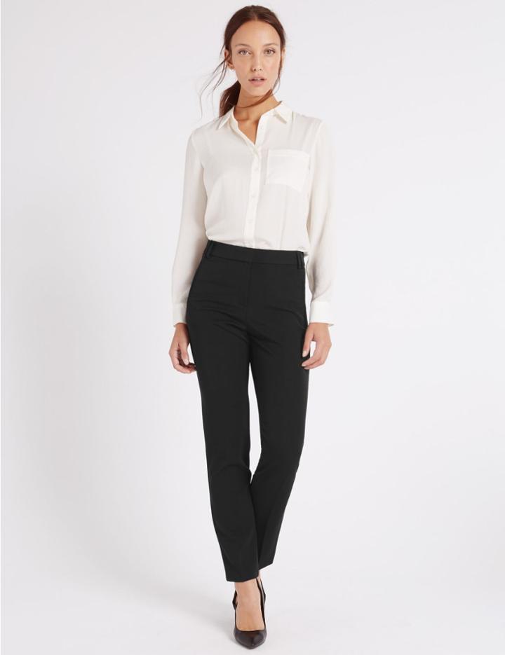 Marks & Spencer Slim Leg Trousers Chocolate