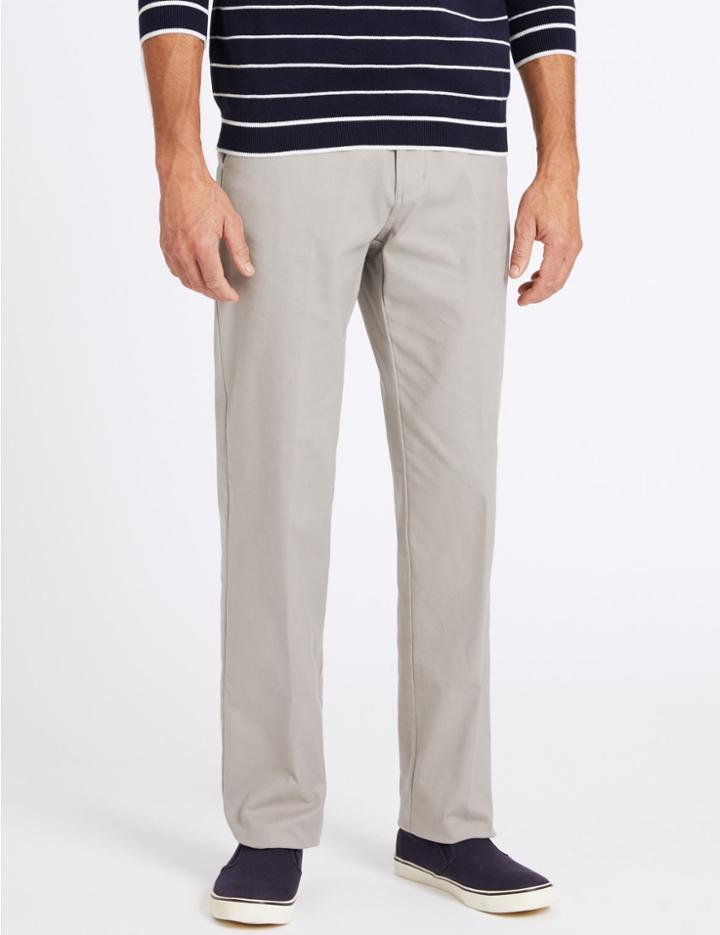 Marks & Spencer Regular Fit Cotton Rich Chinos Stone