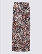 Marks & Spencer Printed Jersey Pencil Maxi Skirt Tobacco