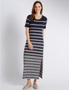 Marks & Spencer Striped Maxi Dress Navy Mix