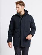 Marks & Spencer Cotton Blend Parka With Stormwear&trade; Navy