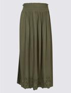 Marks & Spencer Gathered Full Midi Skirt Olive
