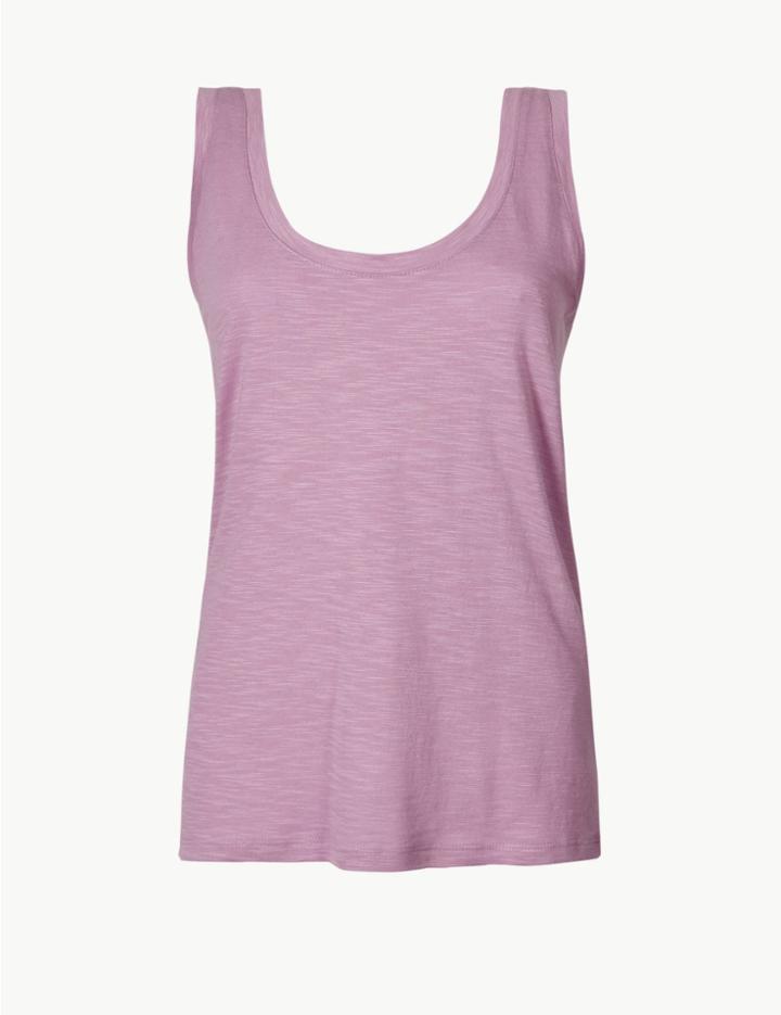 Marks & Spencer Scoop Neck Vest Top Pale Mauve