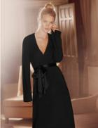 Marks & Spencer Luxurious Pure Cashmere Long Dressing Gown Black