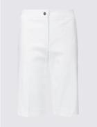 Marks & Spencer Cotton Blend Tailored Shorts Soft White