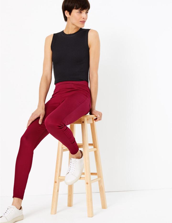 Marks & Spencer High Waist Jeggings Claret