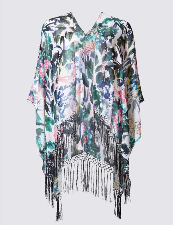 Marks & Spencer Pure Modal Kimono Wrap Cream Mix
