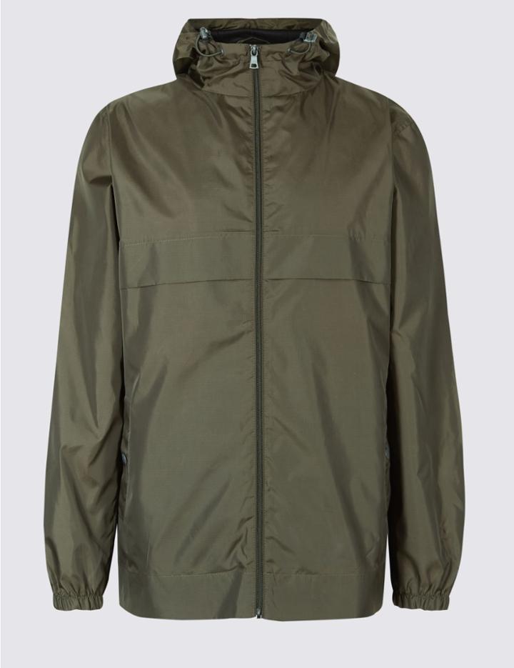 Marks & Spencer Packaway Raincoat Jacket With Stormwear&trade; Khaki