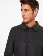 Marks & Spencer Overcoat With Wool Charcoal
