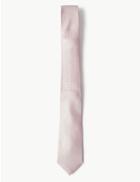 Marks & Spencer Pure Silk Geometric Hank & Tie Set Pale Pink
