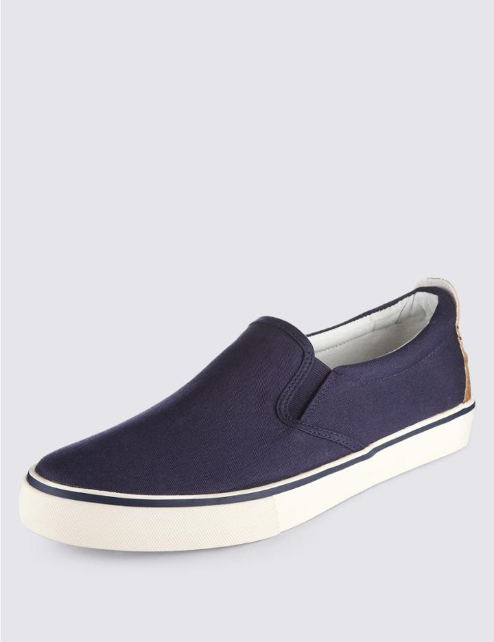 Marks & Spencer Slip-on Plimsolls Navy