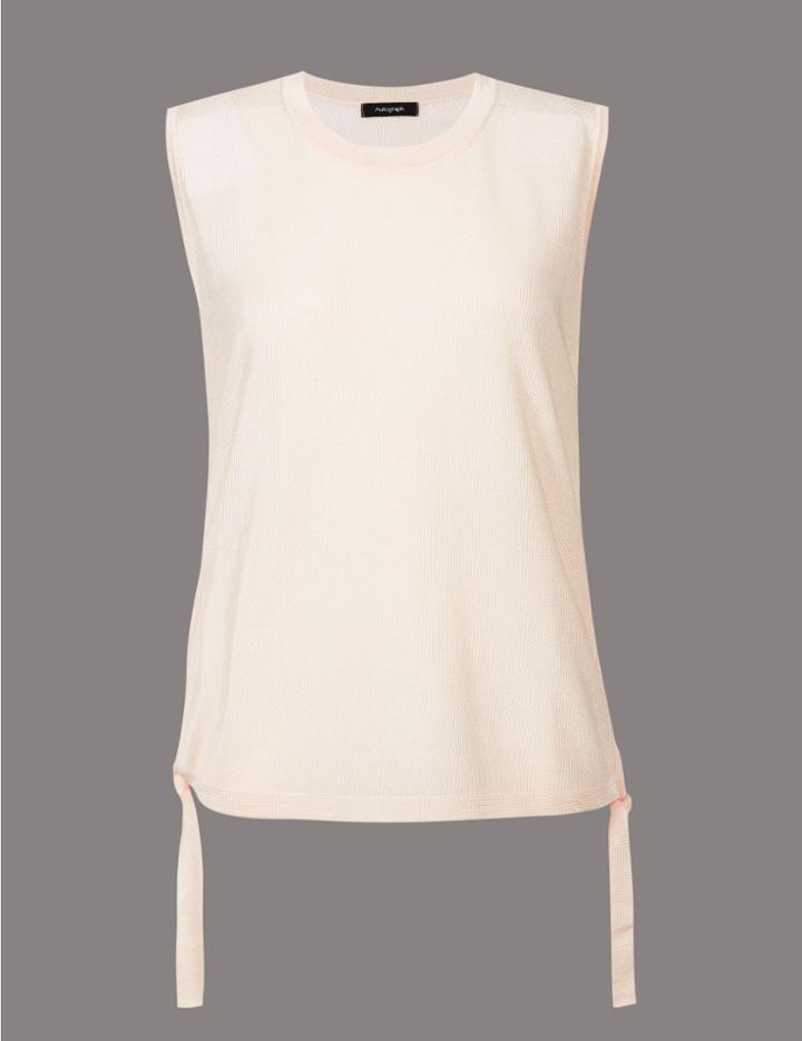 Marks & Spencer Tie Side Round Neck Jumper Champagne