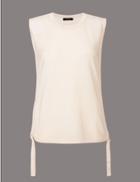 Marks & Spencer Tie Side Round Neck Jumper Champagne