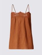 Marks & Spencer Pure Cotton Lace Crinkle Camisole Top Burnt Sienna