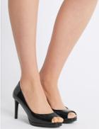 Marks & Spencer Stiletto Heel Platform Court Shoes Black Patent