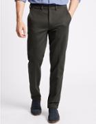 Marks & Spencer Slim Fit Cotton Rich Chinos With Stretch Green
