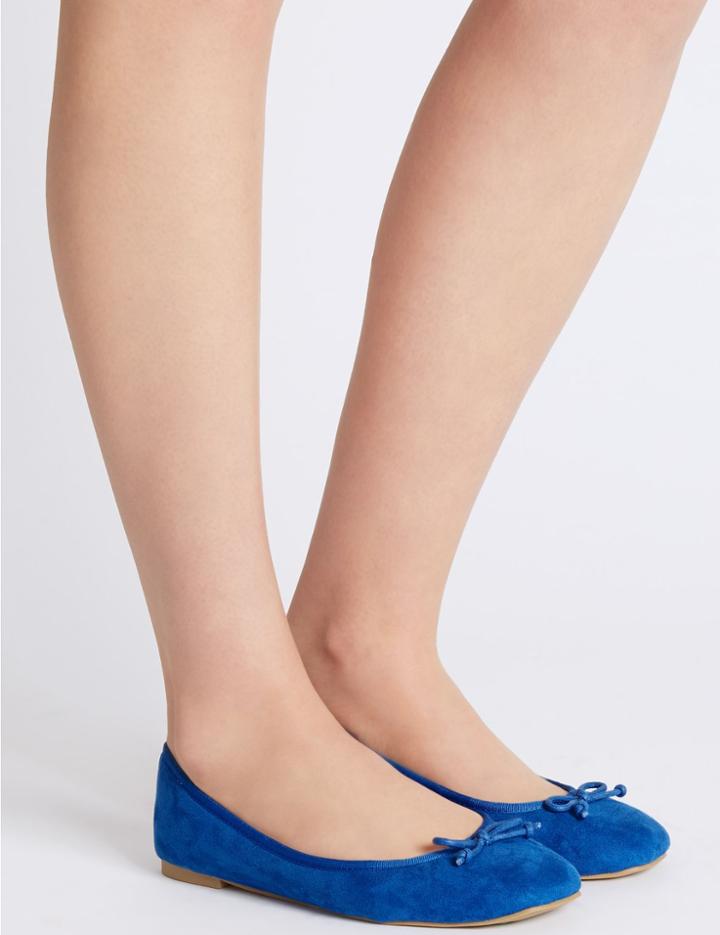 Marks & Spencer Bow Ballerina Pumps Blue