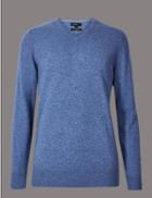 Marks & Spencer Pure Cashmere V-neck Jumper Blue