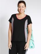 Marks & Spencer Plus Active Cotton Tee Black Mix