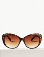Marks & Spencer Bling Cat Eye Sunglasses Brown Mix