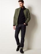 Marks & Spencer Funnel Neck Fleece Jacket With Stormwear&trade; Khaki Mix