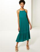 Marks & Spencer Pure Cotton Slip Midi Dress Emerald
