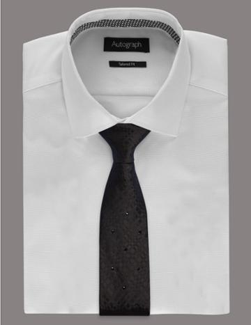 Marks & Spencer Pure Silk Tie Made With Swarovski Elements Black