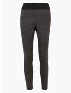 Marks & Spencer Checked Ankle Grazer Leggings Claret