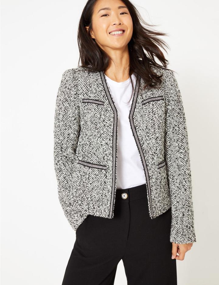 Marks & Spencer Textured Blazer Black Mix
