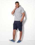 Marks & Spencer Pure Cotton Authentic Cargo Shorts Charcoal Mix