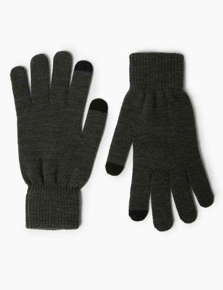 Marks & Spencer Knitted Gloves Charcoal