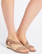 Marks & Spencer Suede Asymmetric Wedge Sandals Mink