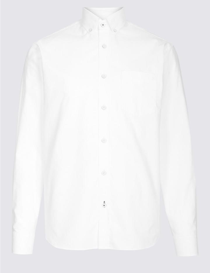 Marks & Spencer Pure Cotton Shirt With Pocket White