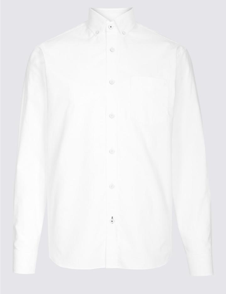 Marks & Spencer Pure Cotton Shirt With Pocket White