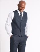 Marks & Spencer Wool Blend Tailored Fit Waistcoat Denim