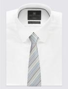 Marks & Spencer Striped Tie Grey Mix