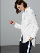 Marks & Spencer Pure Cotton Button Detailed Shirt Soft White