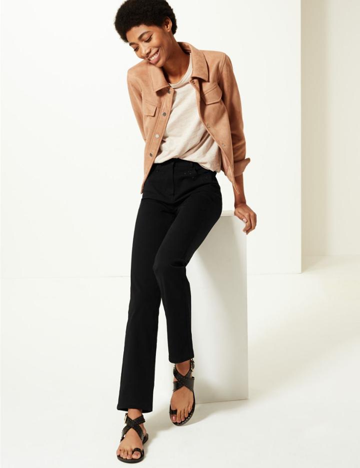 Marks & Spencer Embellished Ankle Grazer Trousers Black