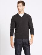 Marks & Spencer Cashmilon&trade; V-neck Jumper Charcoal