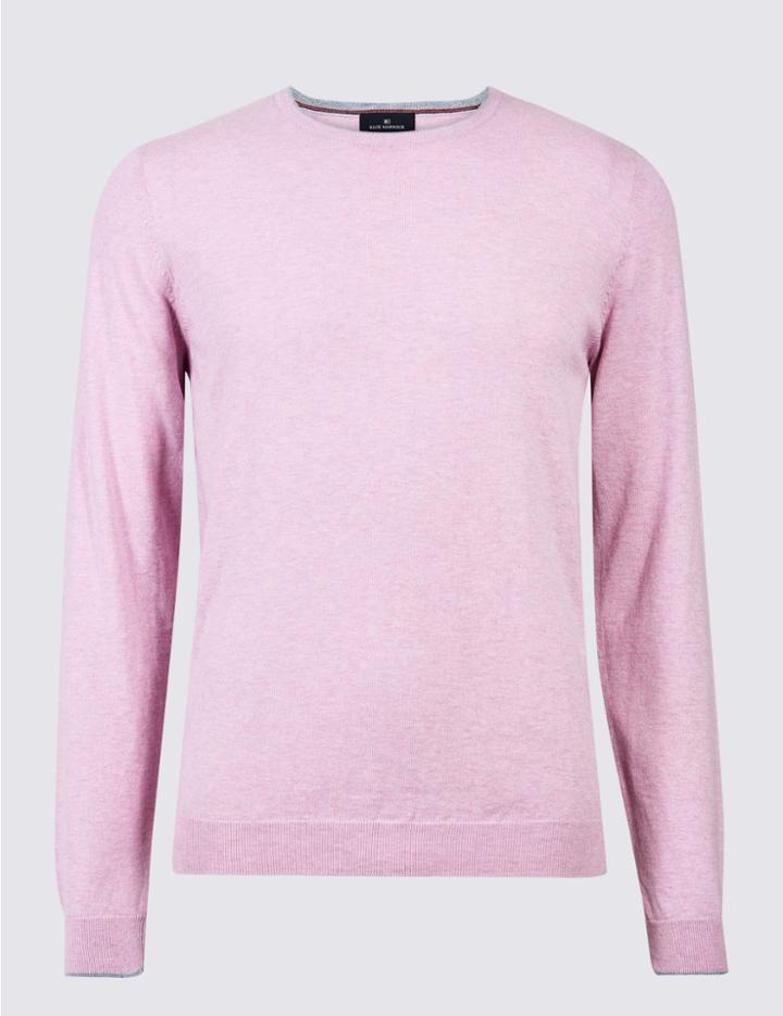 Marks & Spencer Cotton Cashmere Blend Jumper Pink
