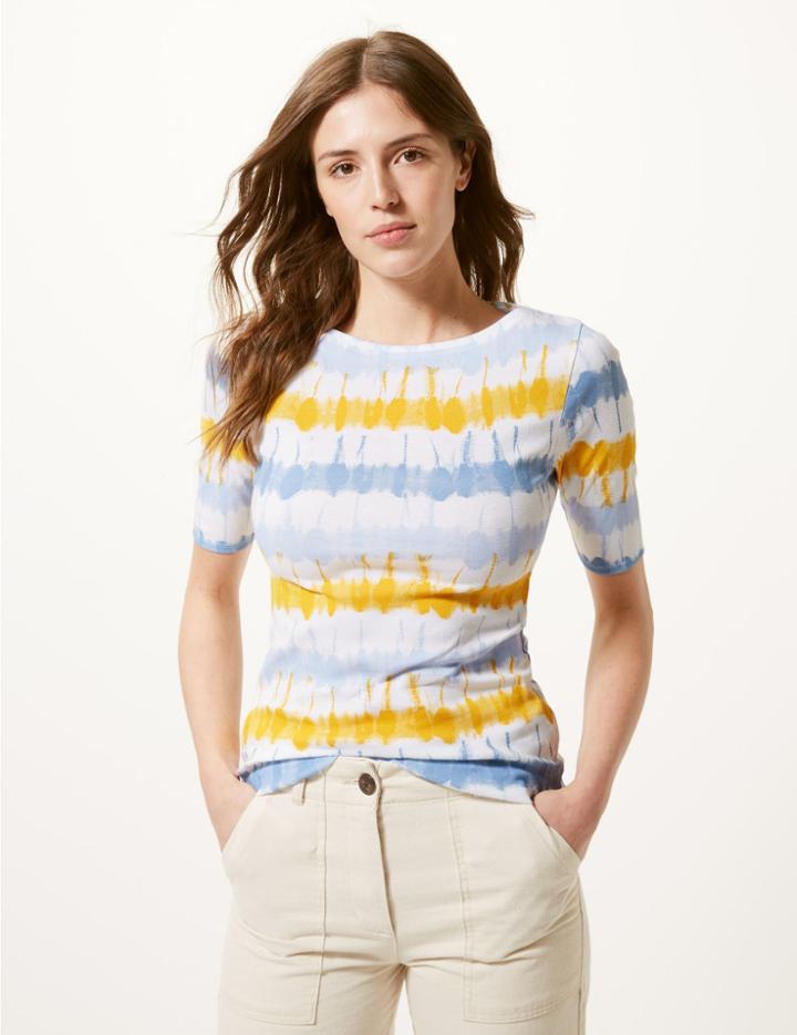 Marks & Spencer Pure Cotton Tie-dye Regular Fit T-shirt Yellow Mix