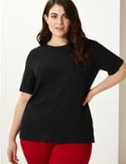 Marks & Spencer Curve Pure Cotton Short Sleeve T-shirt Black