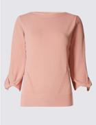 Marks & Spencer Twisted 3/4 Sleeve Jumper Copper Rose