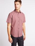 Marks & Spencer Pure Cotton Printed Shirt Coral