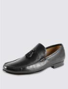 Marks & Spencer Leather Tassel Loafers Black