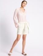 Marks & Spencer Pure Linen Tie Waist Shorts Cream